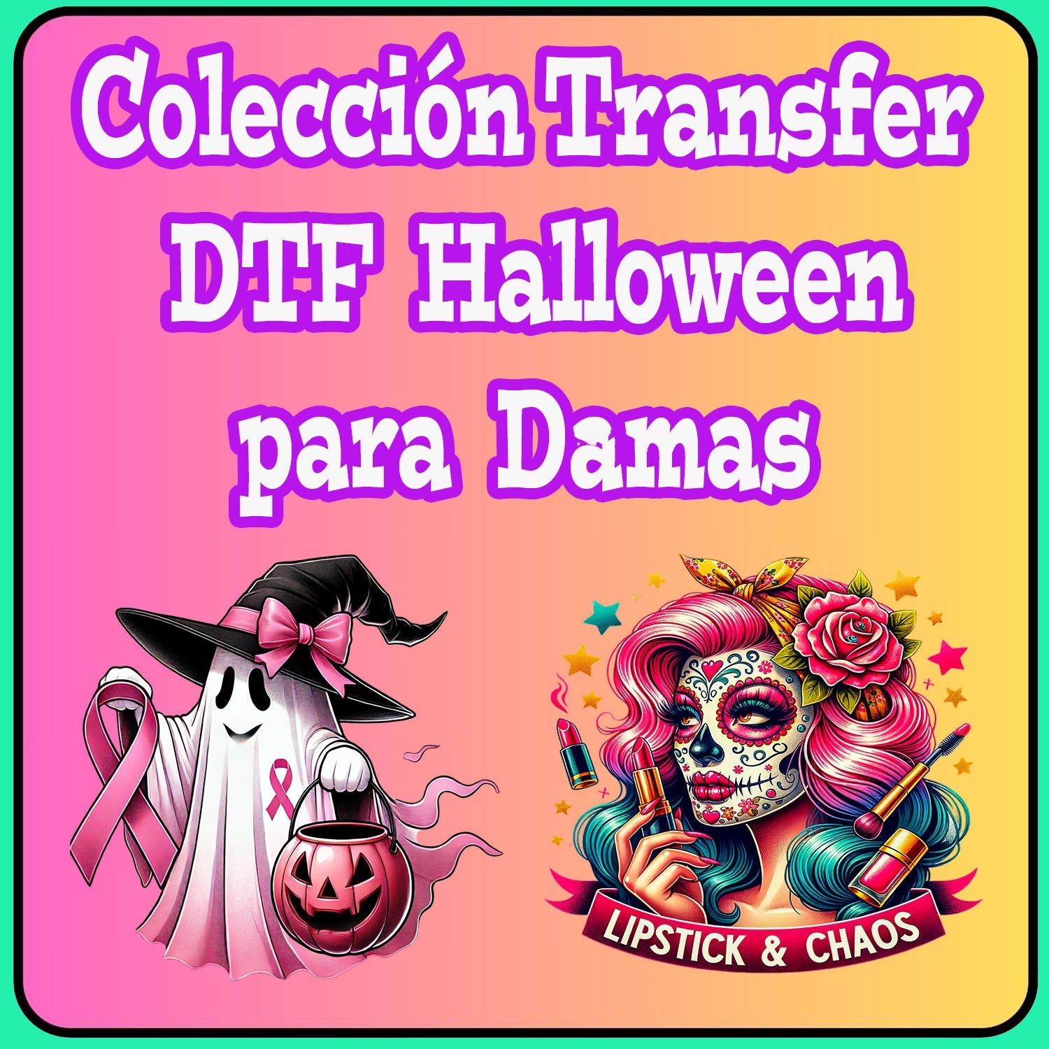 coleccion transfers dtf halloween para Dama
