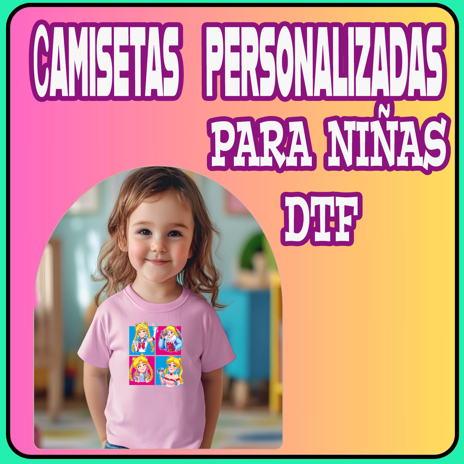 COLECCION DE CAMISETAS   NIÑAS DTF